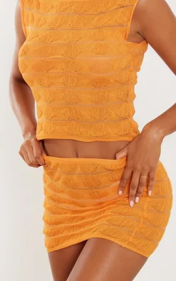 PrettyLittleThing Knitted Tops*Bobble Textured Sheer Knit Open Back Top