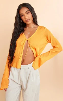 PrettyLittleThing Shirts*Crinkle Tie Front Shirt