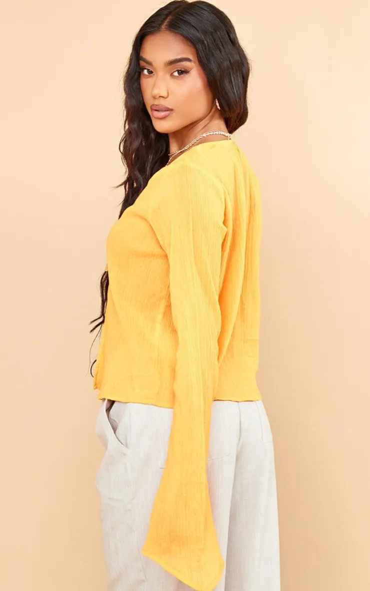 PrettyLittleThing Shirts*Crinkle Tie Front Shirt
