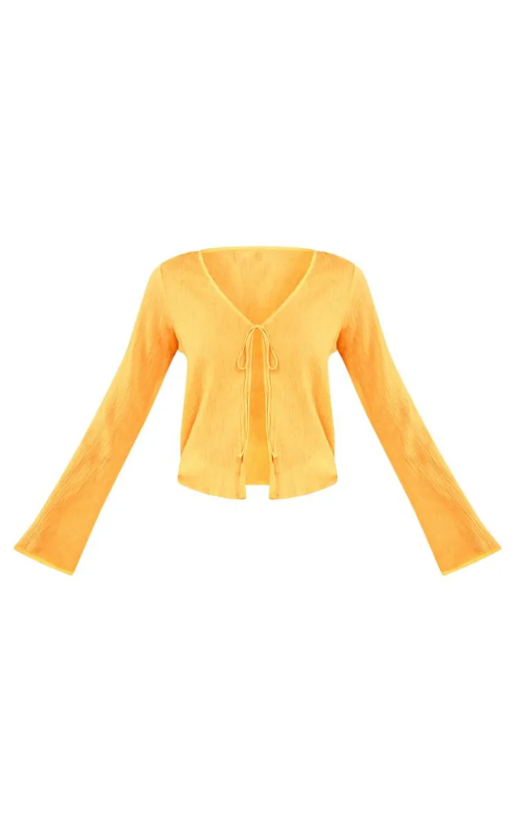 PrettyLittleThing Shirts*Crinkle Tie Front Shirt