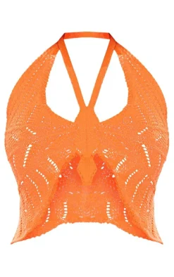 PrettyLittleThing Knitted Tops*Crochet Butterfly Top