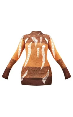 Extreme Distressed Knitted Bodycon Dress-PrettyLittleThing Discount