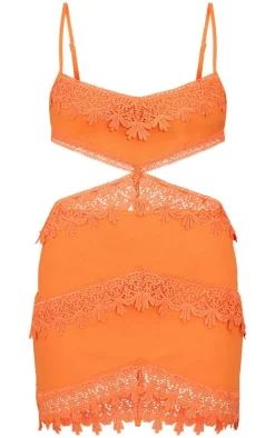 Lace Cut Out Mini Dress-PrettyLittleThing Outlet
