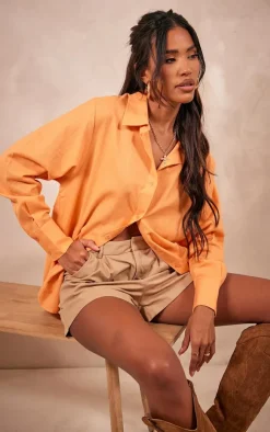 PrettyLittleThing Shirts*Linen Look Oversized Shirt