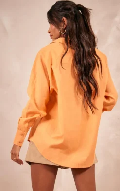 PrettyLittleThing Shirts*Linen Look Oversized Shirt