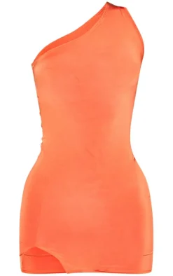 Slinky One Shoulder Asymmetric Bodycon Dress-PrettyLittleThing