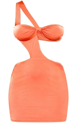 Slinky One Shoulder Twist Front Bodycon Dress-PrettyLittleThing Hot