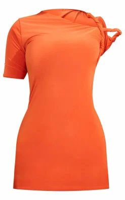 Slinky Twist Shoulder Bodycon Dress-PrettyLittleThing Hot