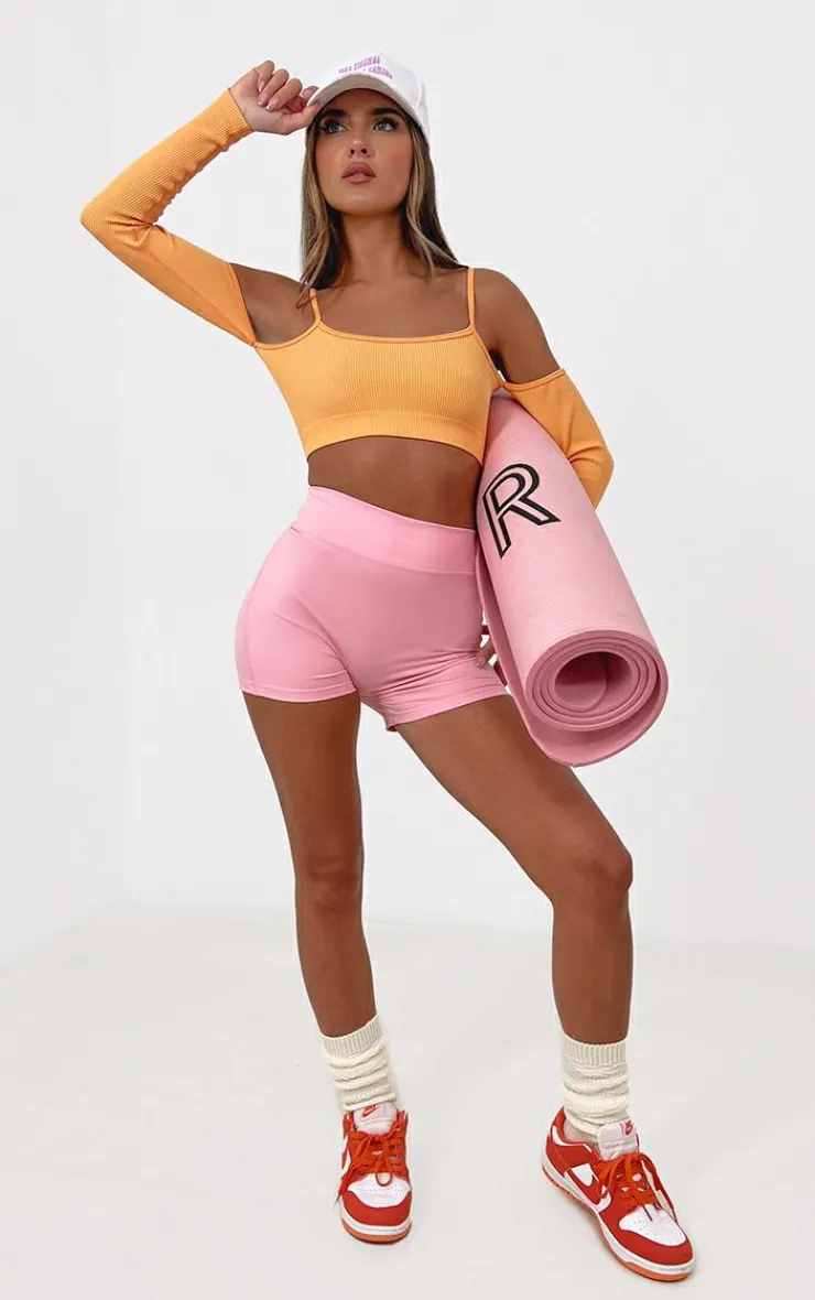 PrettyLittleThing Snatched*Snatched Rib Cold Shoulder Crop Top
