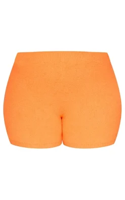 Discount PrettyLittleThing Soft Knit Shorts Orange