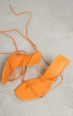 PrettyLittleThing Lace Up Heels*Square Toe Lace Up Heeled Sandals