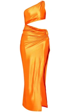 Stretch Satin Cut Out Maxi Dress-PrettyLittleThing Sale