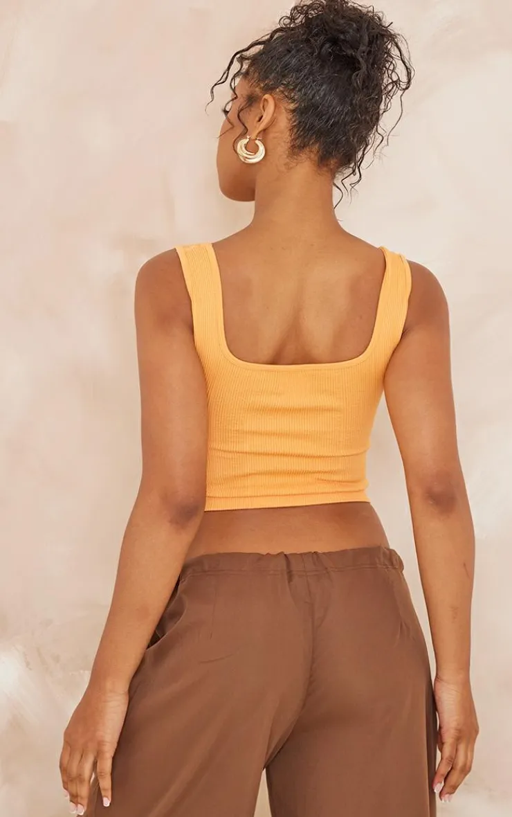 PrettyLittleThing Snatched*Structured Snatched Rib Square Neck Top
