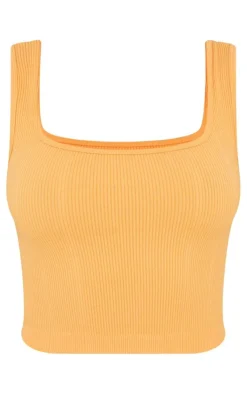 PrettyLittleThing Snatched*Structured Snatched Rib Square Neck Top