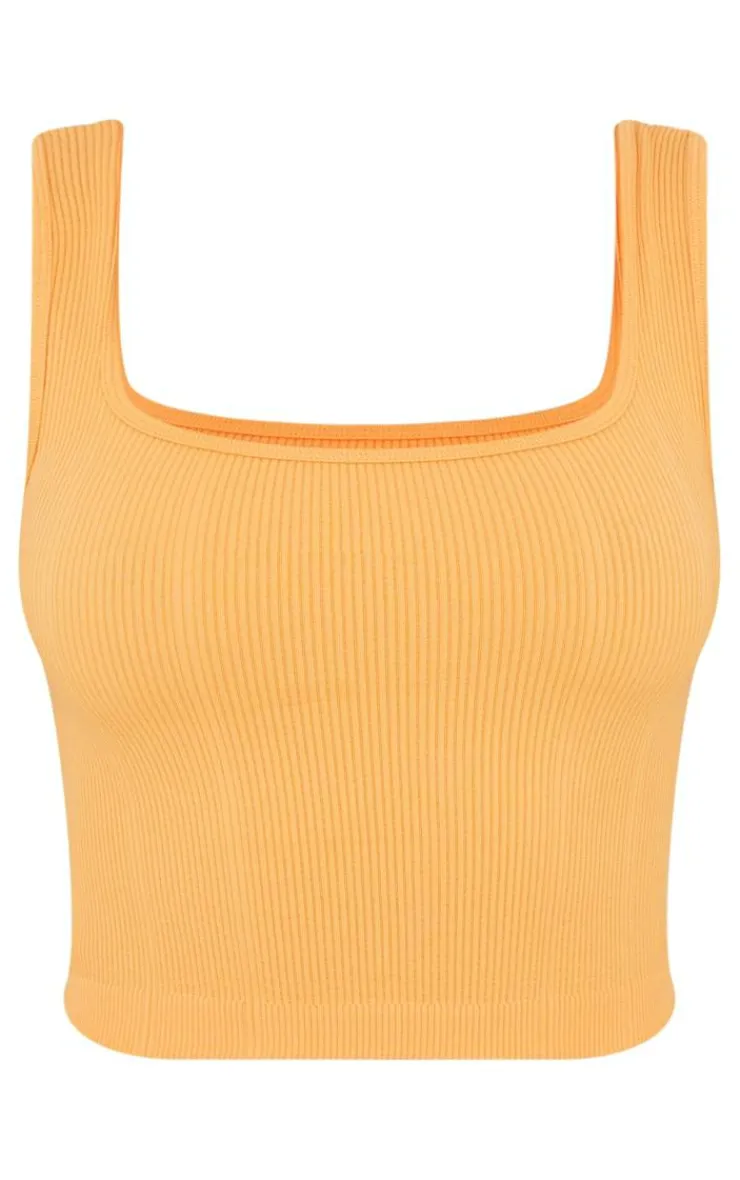 PrettyLittleThing Snatched*Structured Snatched Rib Square Neck Top