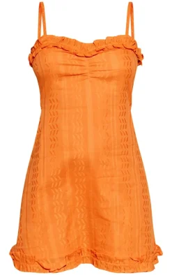 Textured Cotton Frill Detail Shift Dress-PrettyLittleThing Hot