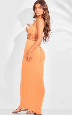 Textured Cut Out Ring Detail Maxi Dress-PrettyLittleThing Outlet