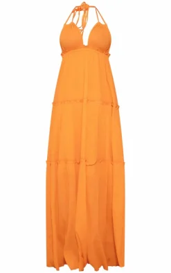 Tiered Halterneck Maxi Dress-PrettyLittleThing Clearance