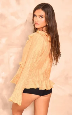 PrettyLittleThing Blouses*Tiered Ruffle Flute Sleeve Top
