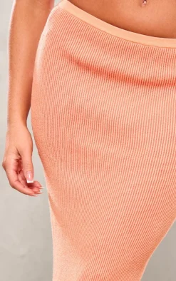 Online PrettyLittleThing Two Tone Maxi Skirt Orange