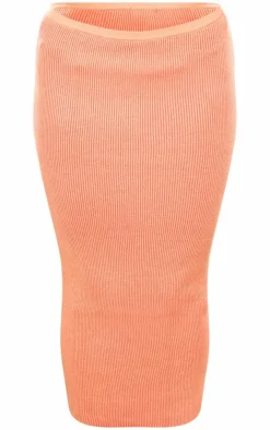 Online PrettyLittleThing Two Tone Maxi Skirt Orange