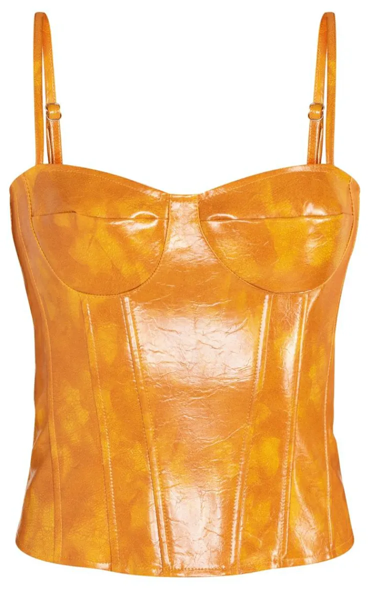 PrettyLittleThing Corsets*Washed Faux Lather Structured Corset