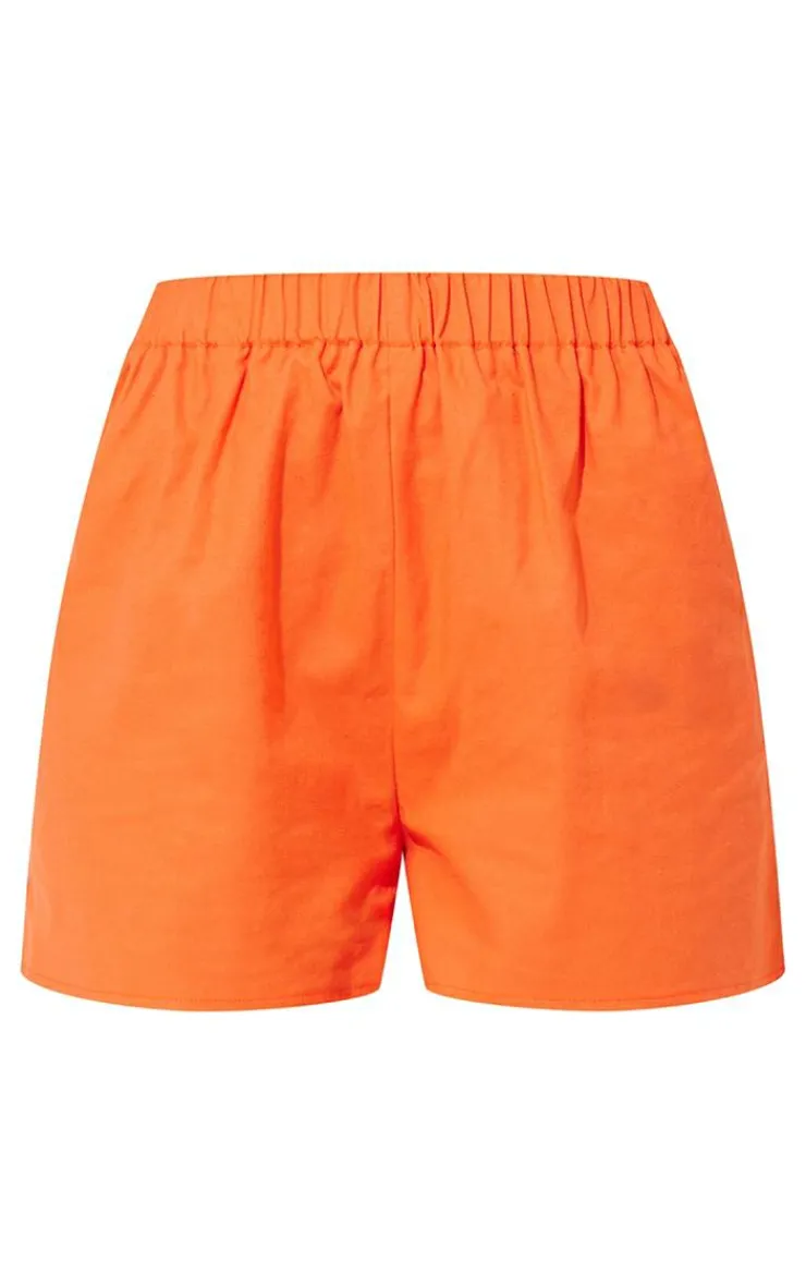 Sale PrettyLittleThing Woven Elastic Waist Floaty Shorts Orange