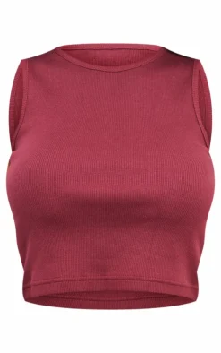 PrettyLittleThing T-Shirts*Premium Ribbed Racer Neck Crop Top