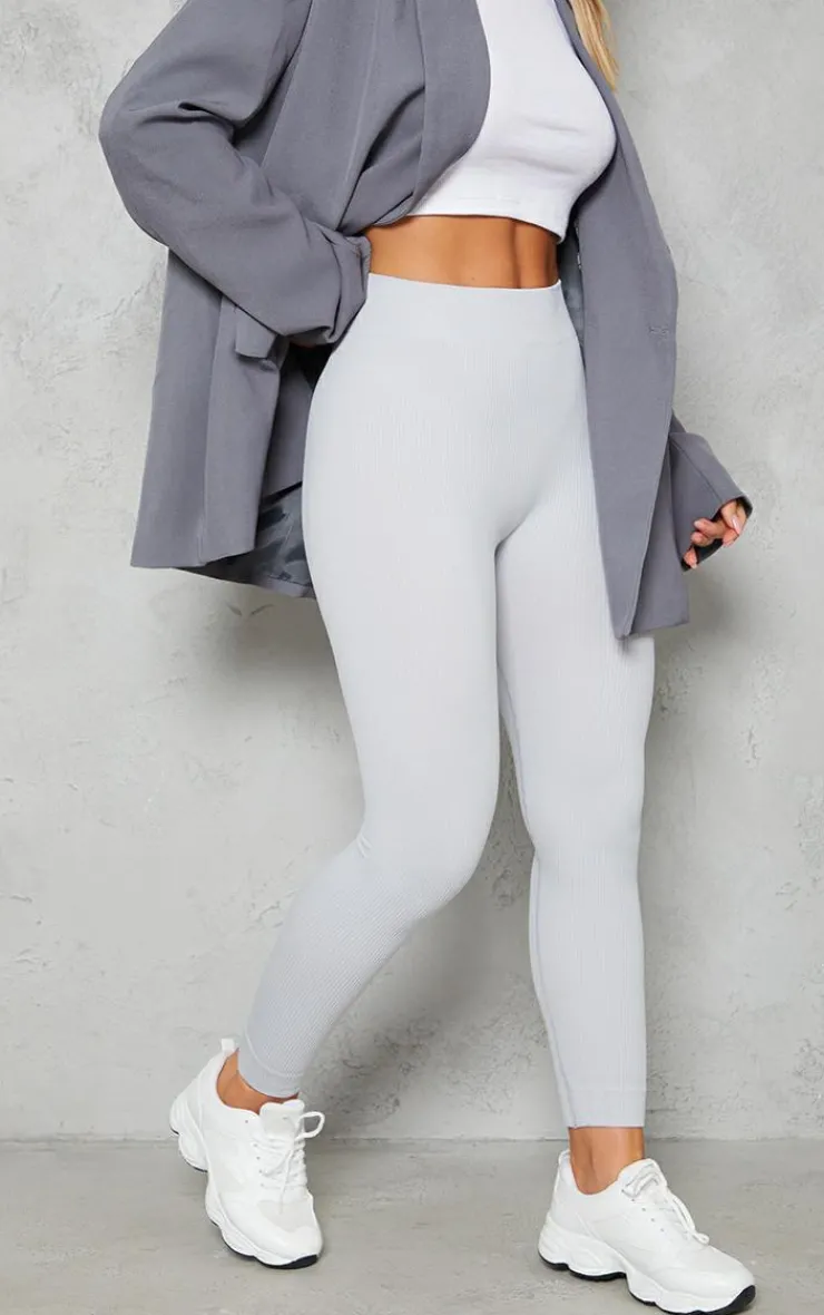 PrettyLittleThing Snatched*Structured Snatched Rib Cuffed Detail Leggings