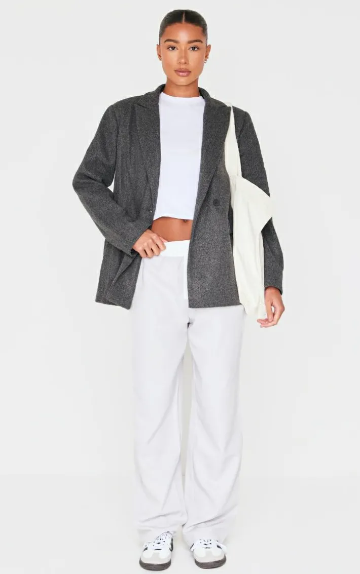 Pale Grey Contrast Waistband Boxer Detail Low Rise Pants