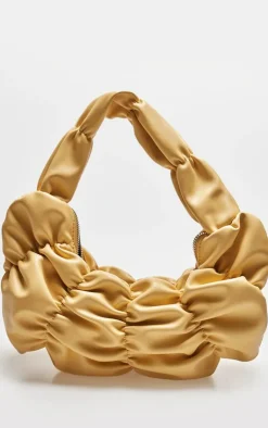 PrettyLittleThing Shoulder Bags*PU Stretch Ruched Shoulder Bag