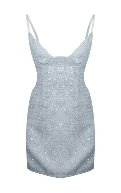 Textured Sequin Corset Strappy Bodycon Dress-PrettyLittleThing Best