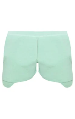Discount PrettyLittleThing Washed Sweat Shorts Pastel Green