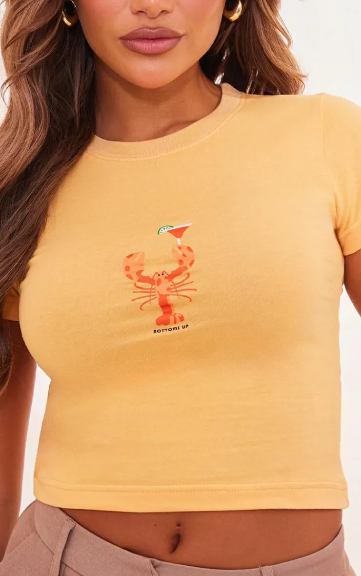 PrettyLittleThing T-Shirts*Lobster Printed Fitted T Shirt