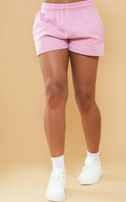 New PrettyLittleThing Washed Sweat Shorts Pastel Pink
