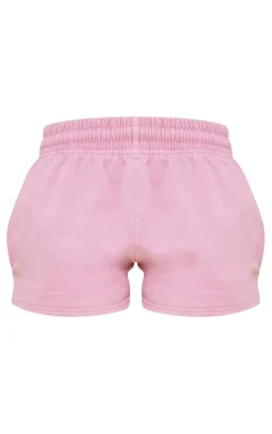New PrettyLittleThing Washed Sweat Shorts Pastel Pink