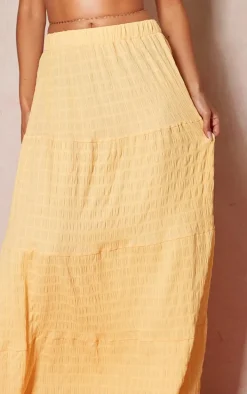 Peach Bubble Textured Maxi Skirt
