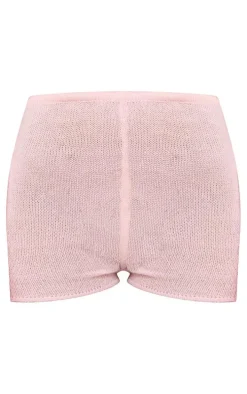 Peach Soft Knit Mini Shorts