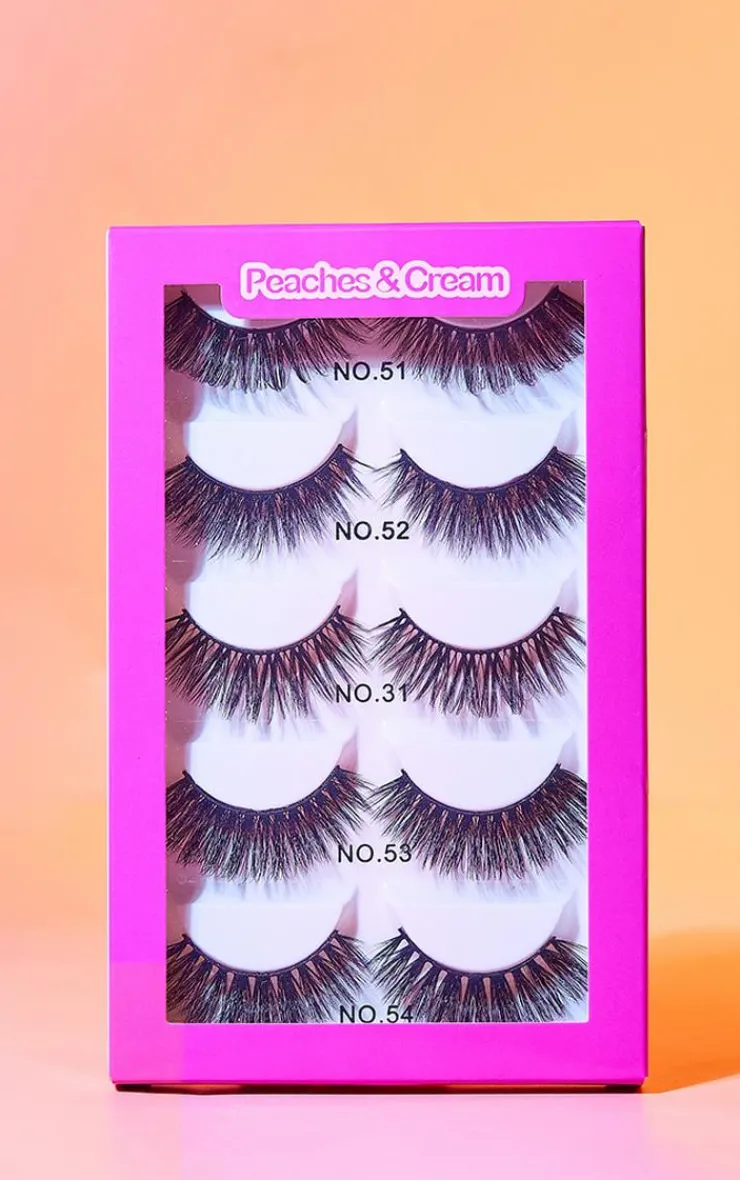 PrettyLittleThing False Eyelashes*Peaches & Cream Long False Lash 5 Pack