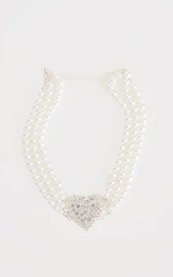 PrettyLittleThing Necklaces*Diamante Heart Layer Choker