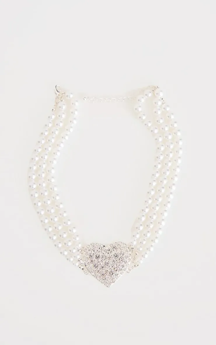 PrettyLittleThing Necklaces*Diamante Heart Layer Choker