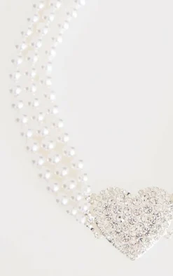 PrettyLittleThing Necklaces*Diamante Heart Layer Choker