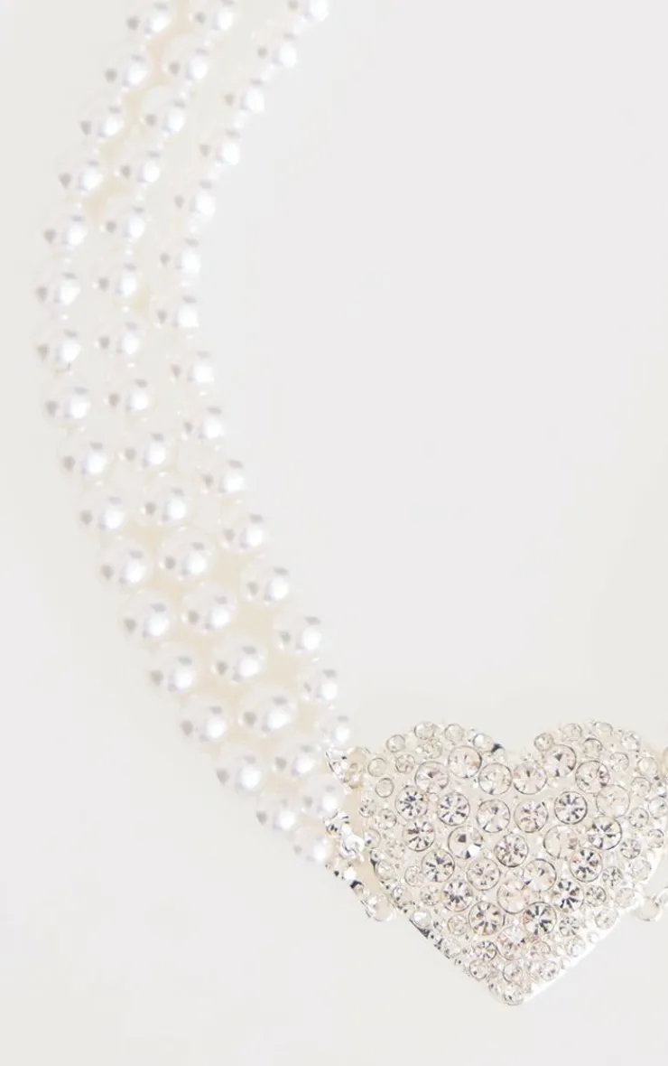 PrettyLittleThing Necklaces*Diamante Heart Layer Choker