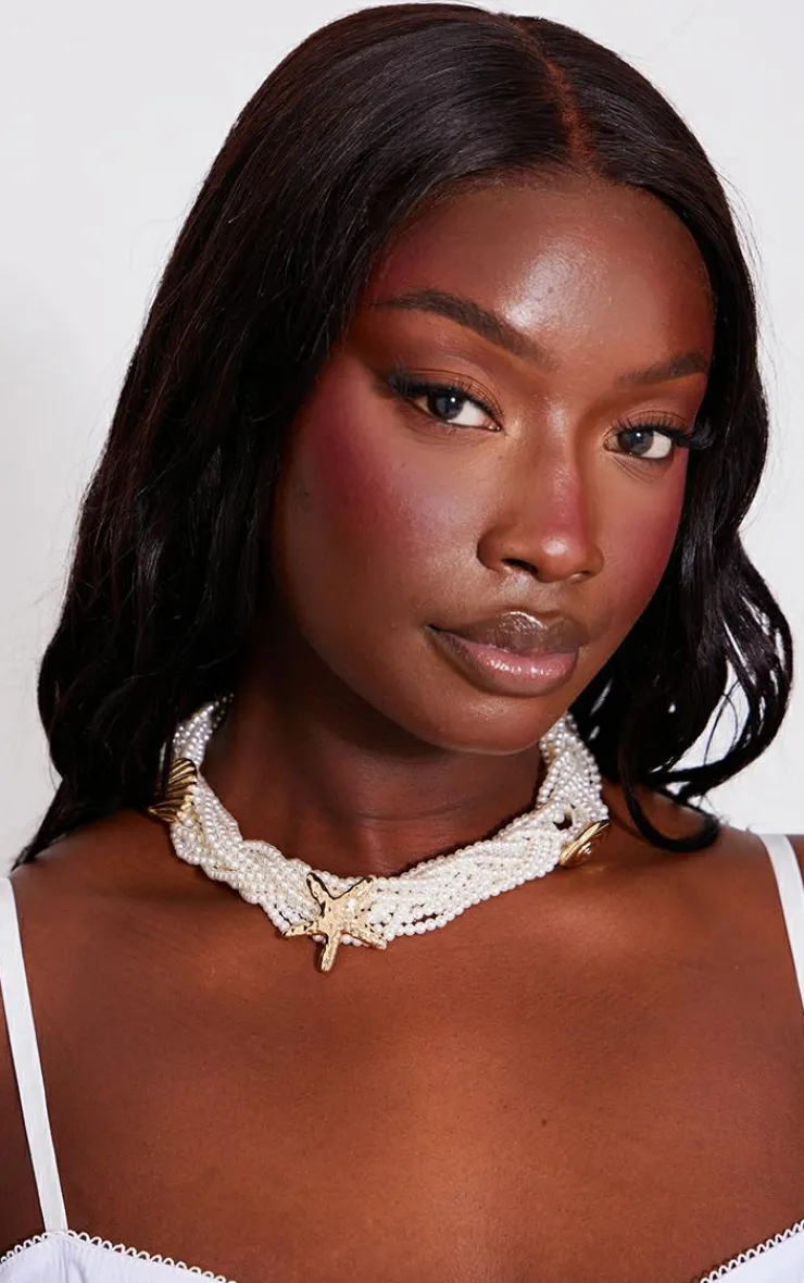 PrettyLittleThing Necklaces*Starfish & Shell Chunky Statement Necklace
