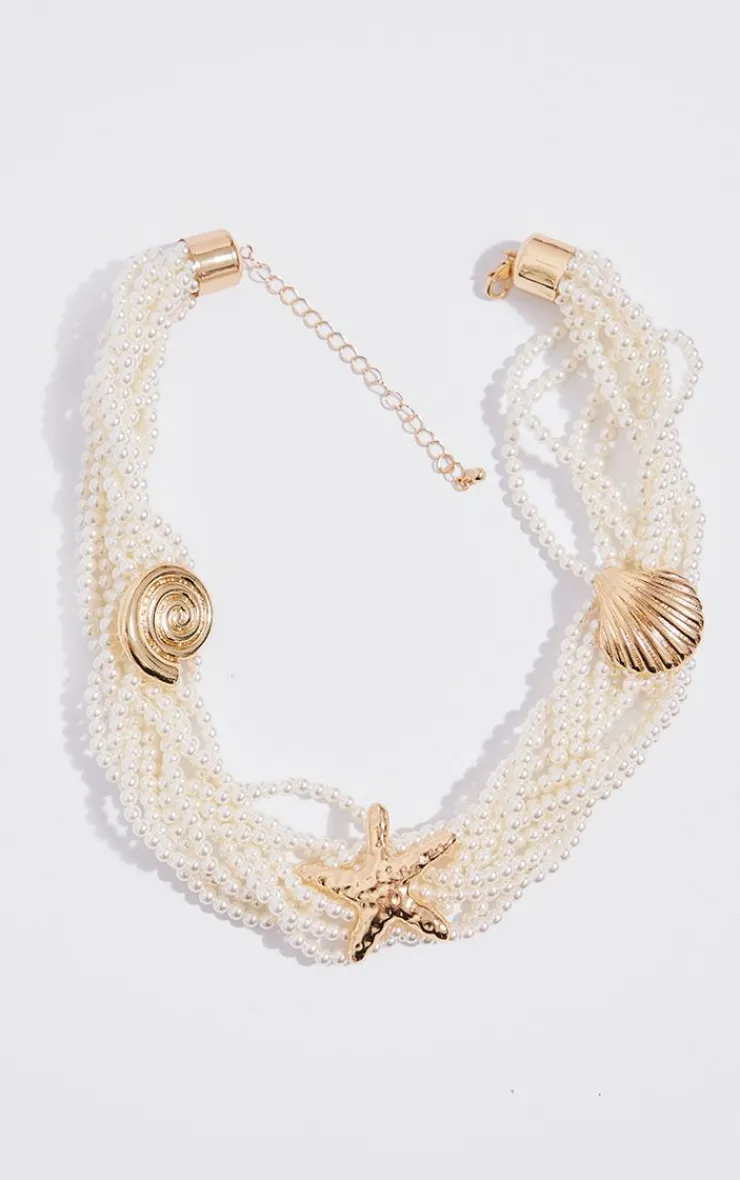 PrettyLittleThing Necklaces*Starfish & Shell Chunky Statement Necklace