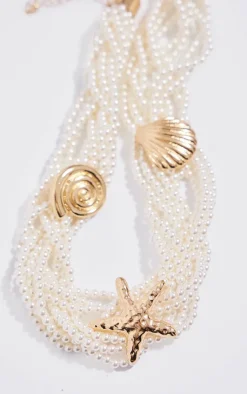 PrettyLittleThing Necklaces*Starfish & Shell Chunky Statement Necklace