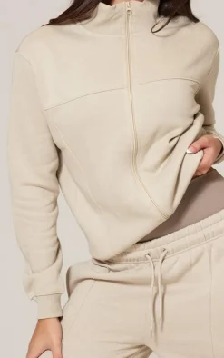 PrettyLittleThing Grey Sweatsuits*Seam Detail Zip Through Track Top