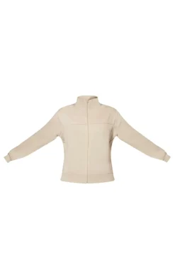 PrettyLittleThing Grey Sweatsuits*Seam Detail Zip Through Track Top