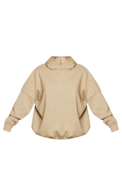 Pebble Washed Exposed Seam Detail Hoodie