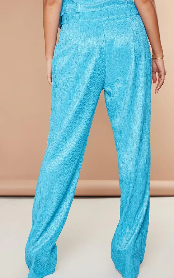 Sale PrettyLittleThing Petite Tailored Pants Aqua Blue